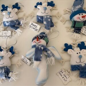 Festive Snowman and Reindeer Ornaments